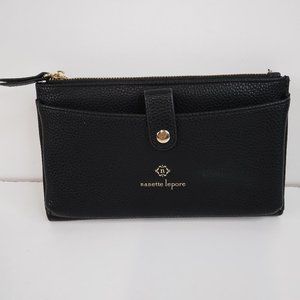 Nanette Lepore Black Coin Purse Bi Fold Wallet  EUC